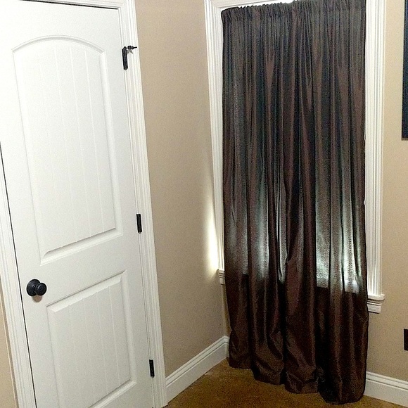 2 Room Darkening Chocolate Rod Pocket 84" Lined Window Panels - Picture 2 of 4